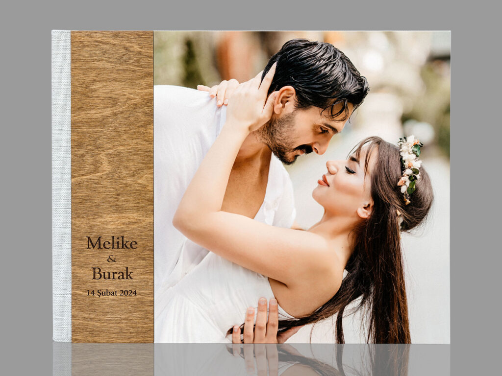 25x60 Ahşap Nora Albüm 2 Aile  50X70 Kanvas